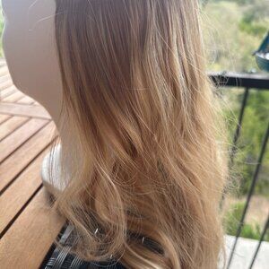 Strawberry Blond Hair Topper Halo Style